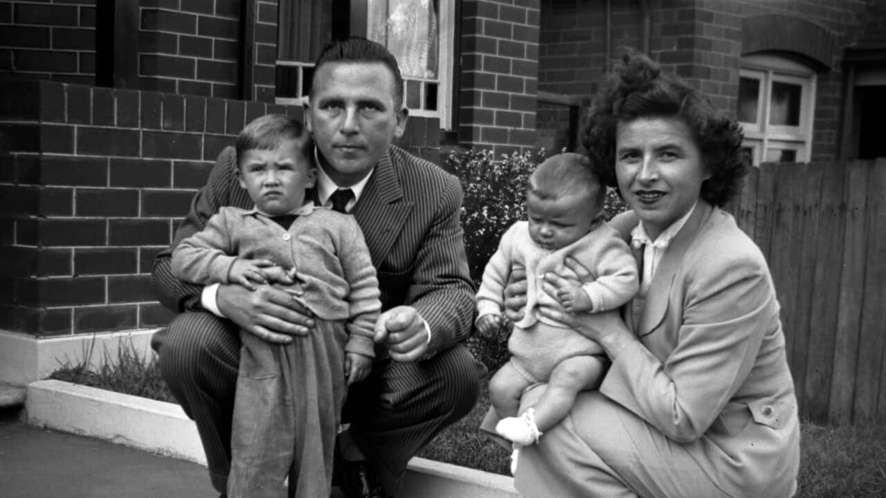 Michele Zanin con i genitori e un fratello