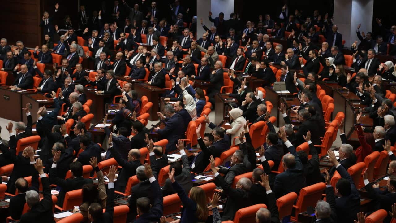 The Turkish Parliament votes on authorization to send Turkish forces to Libya