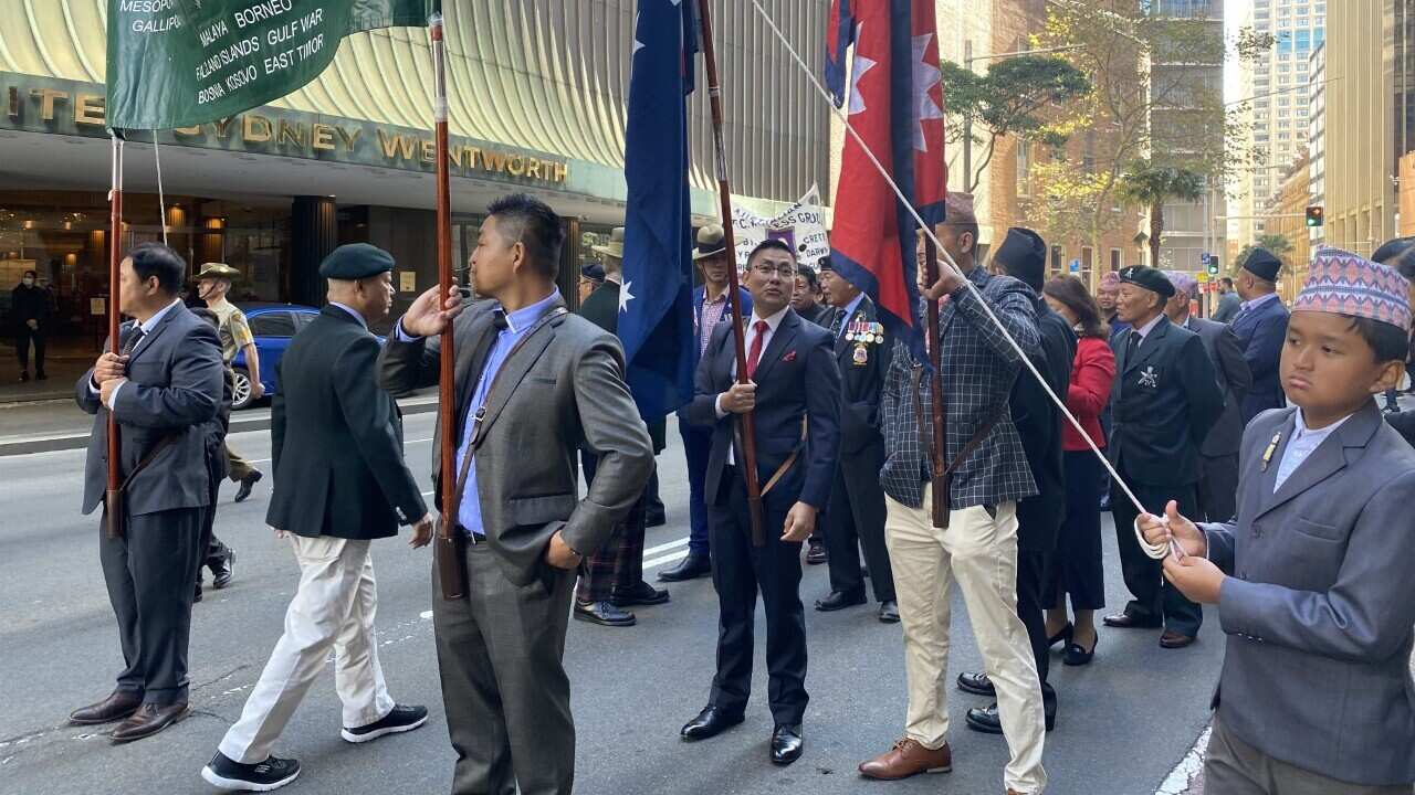 Nepali participants at the 2021 Anzac Day parade in Sydney