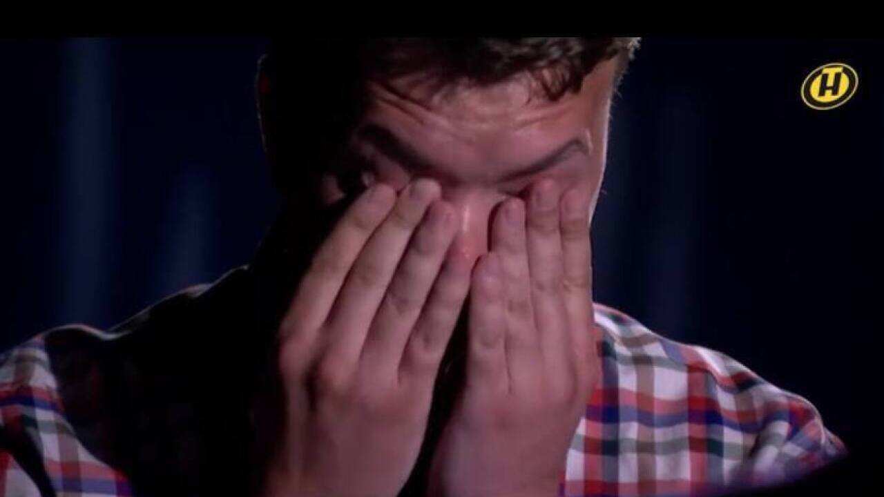 A screen shot of Roman Protasevich's interview on Belarusian state TV.