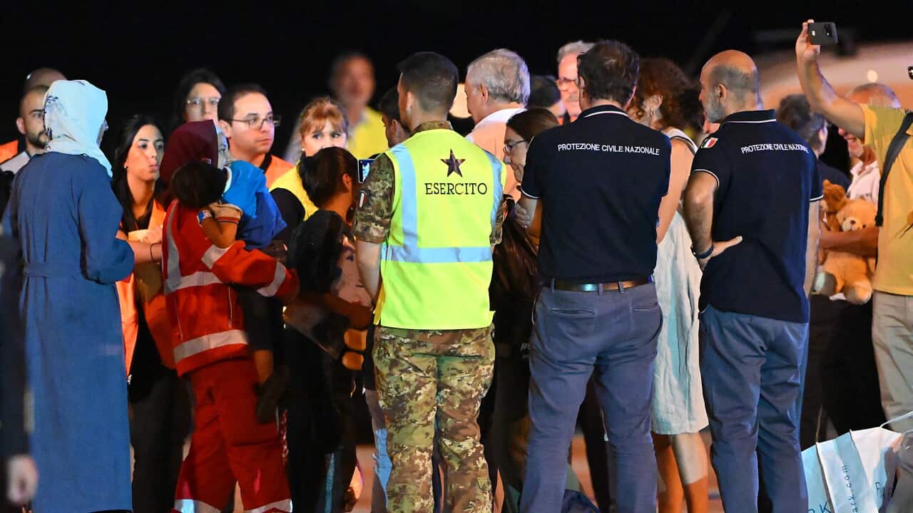 Medics and health personnel welcome Palestinian children from Gaza and their families