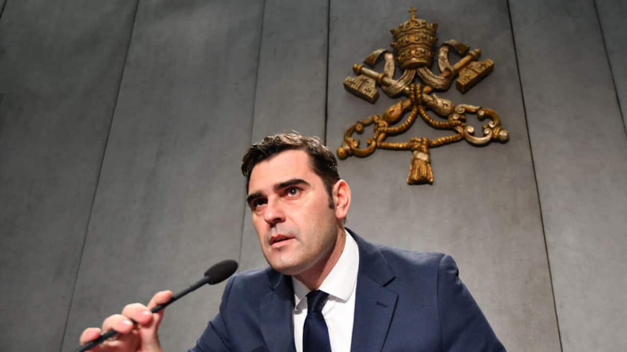 reads a statement on the sentence in the first instance against Australian Cardinal George Pell