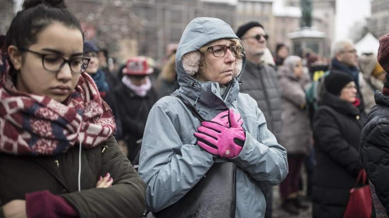 Residents at the gathering in the central square