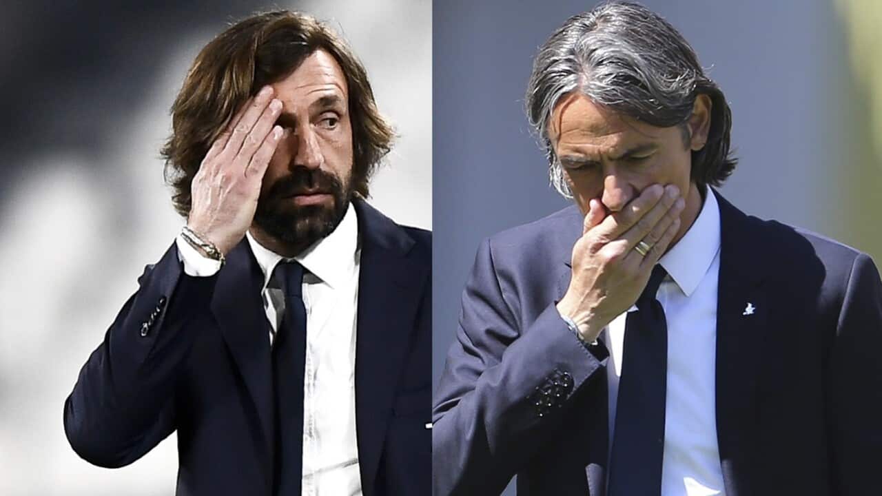 Andrea Pirlo e Pippo Inzaghi, campioni del mondo nel 2006, ora alla guida rispettivamente di Juventus e Benevento