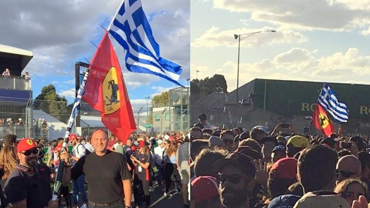Ferrari fans celebrates this year's first victory at Australia's F1.