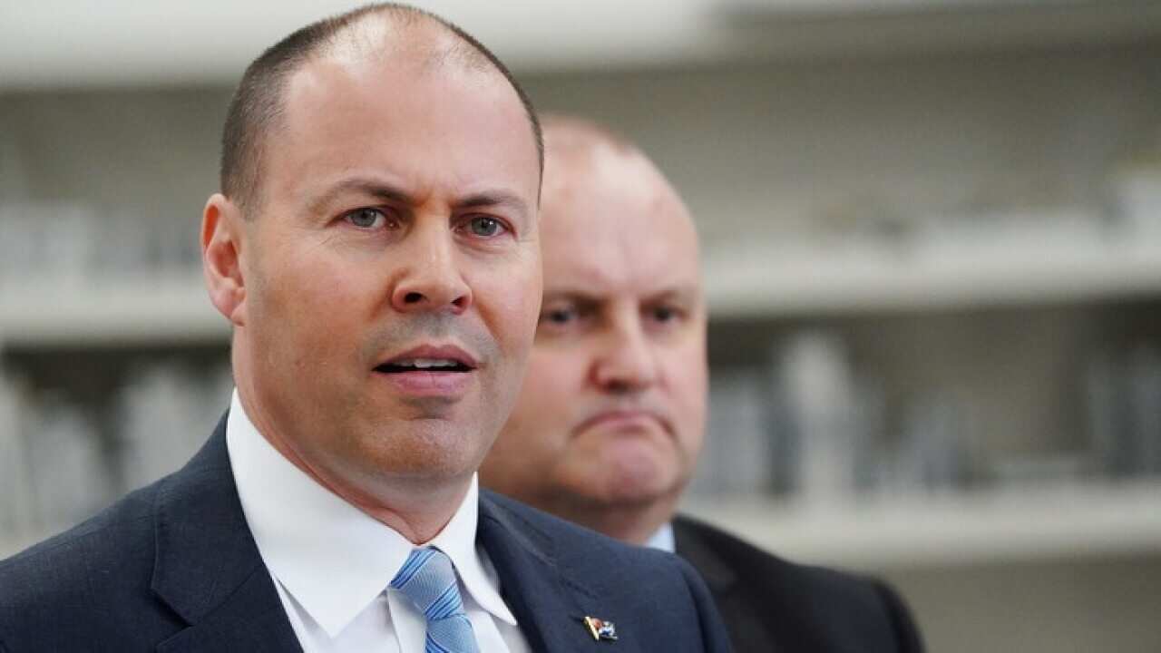 Treasurer Josh Frydenberg at a stop in Melbourne