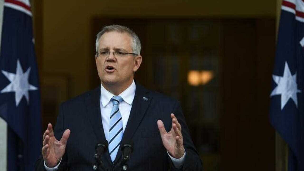 Prime Minister Scott Morrison announces his first cabinet during a press conference at Parliament House