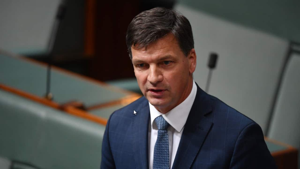 Minister for Energy Angus Taylor during Question Time in the House of Representatives at Parliament House in Canberra, Thursday, May 14, 2020.