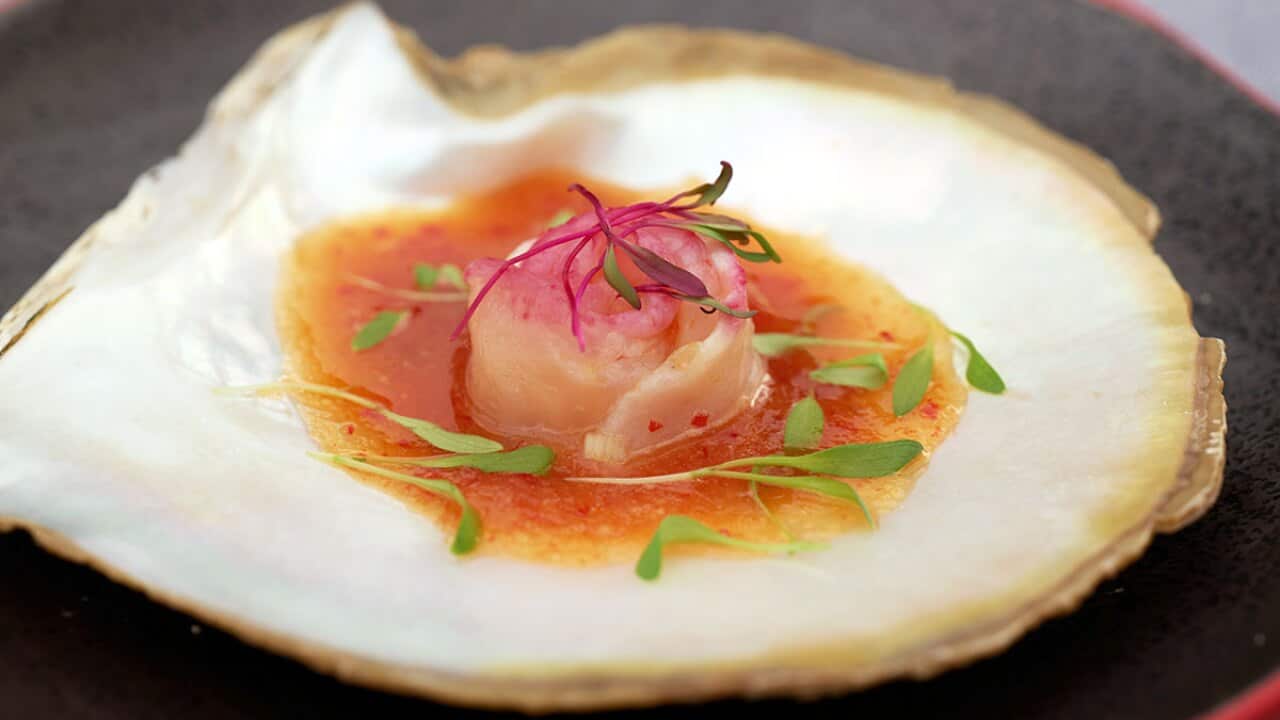 ‘Desert Rose’ pearl meat ceviche