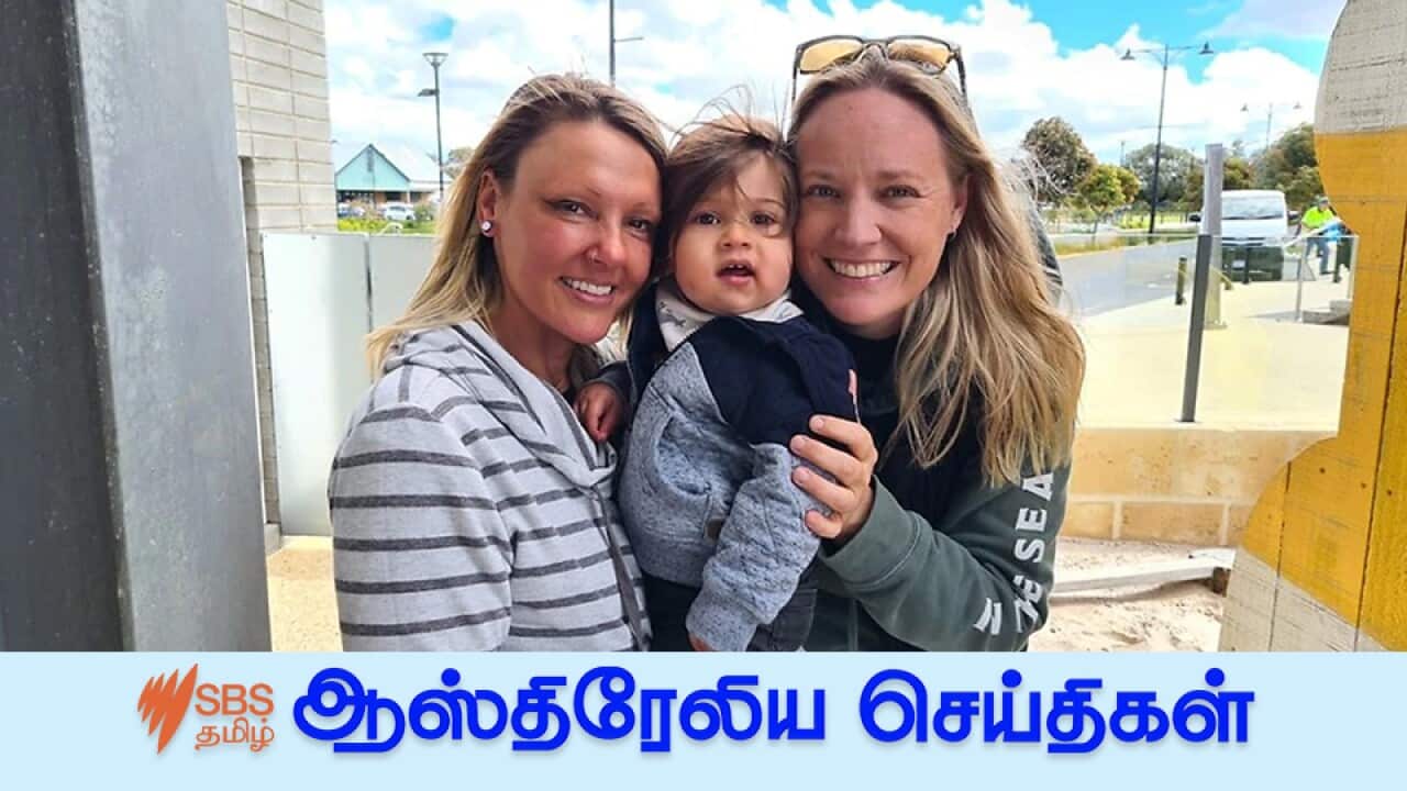 Perth resident Raquel Schwarcz-Young (left), her wife Darcie (right) and their 11-month-old son.