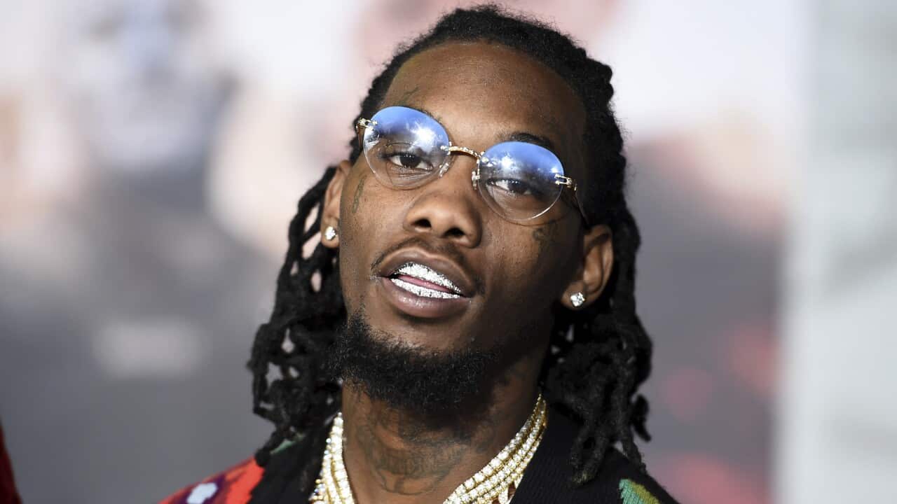 Offset, of Migos, arrives at the U.S. premiere of "Bright" at the Regency Village Theatre on Wednesday, Dec. 13, 2017, in Los Angeles. (Photo by Jordan Strauss/Invision/AP)
