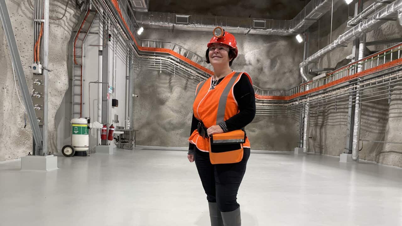 Elisabetta Barberio at the Stawell Underground Physics Laboratory (SBS).JPG