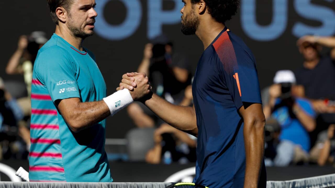 Stan Wawrinka (L) and Jo-Wilfried Tsonga