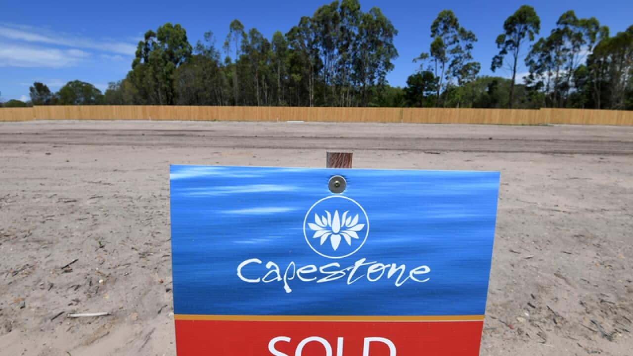 A vacant lot at a housing estate north of Brisbane