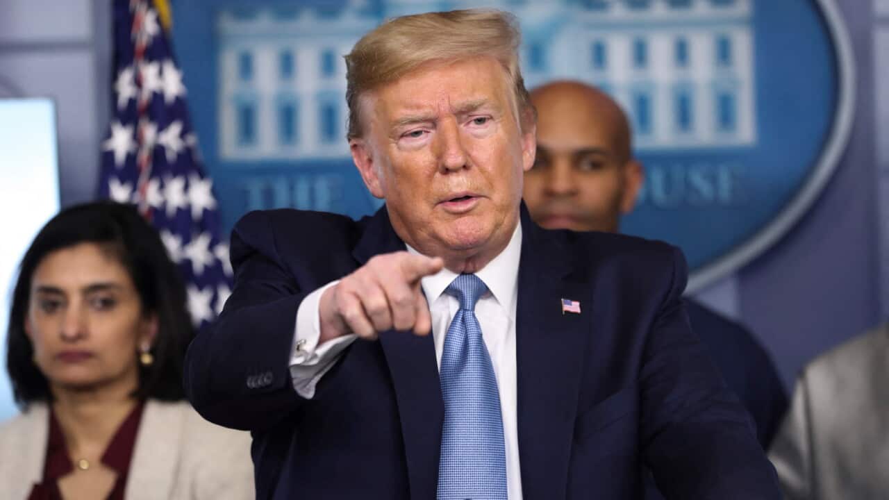 President Donald Trump arrives to the Brady Press Briefing Room of the White House during a press conference with members of the coronavirus task force on March 16, 2020 in Washington, DC.Photo by Oliver Contreras/Pool/ABACAPRESS.COM .