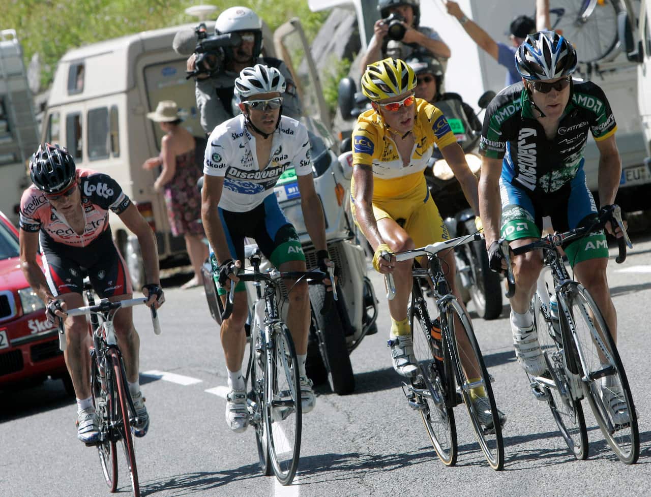 Class of 2007 (L to R): Cadel Evans, Alberto Contador, Michael Rasmussen, Levi Leipheimer.