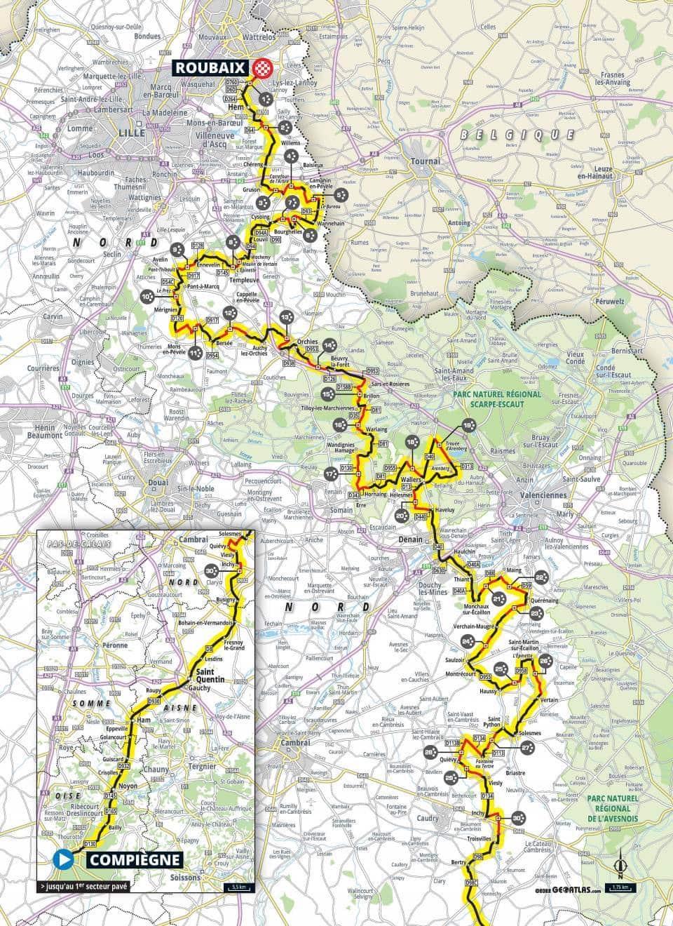 Paris-Roubaix route