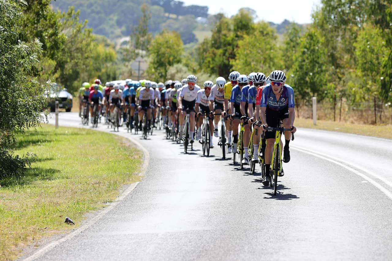 during the NRS Mens Tour of Gippsland Stage 2 Inverloch Road Race, Monday, February 14, 2022. (Photo by Con Chronis)