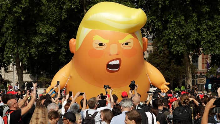 A six-metre high baby blimp of US President Donald Trump.