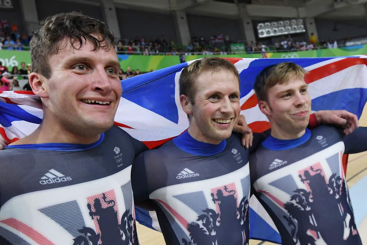 2016 Rio Olympic Games Track Cycling Day 1 team sprint GB