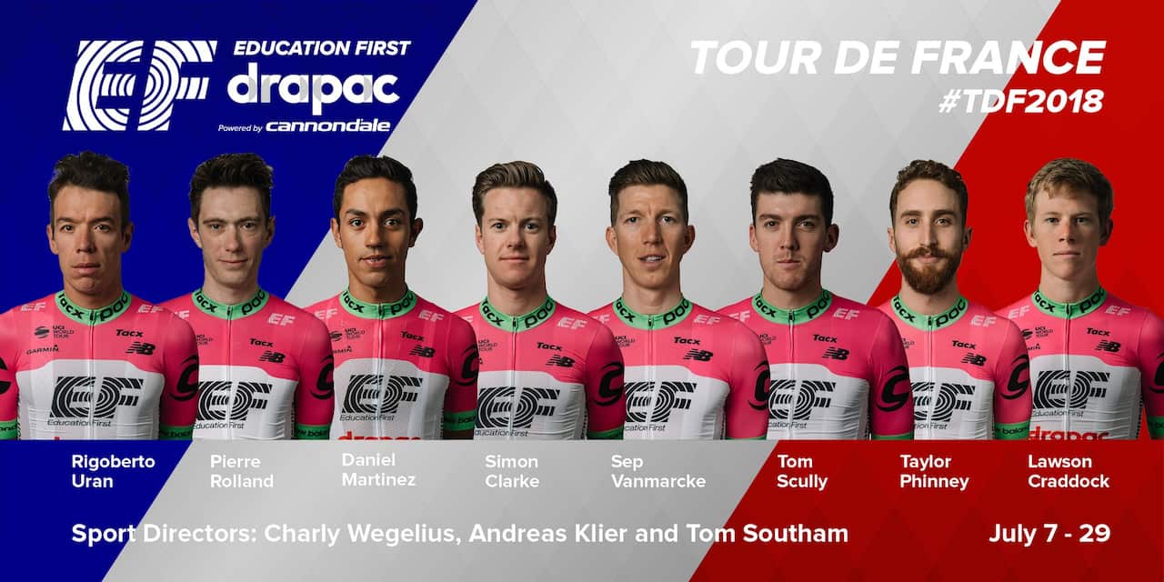 EF Education First-Drapac p/b Cannondale for the 2018 Tour de France 