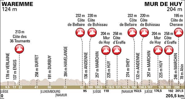 The course profile of La Flèche Wallonne.