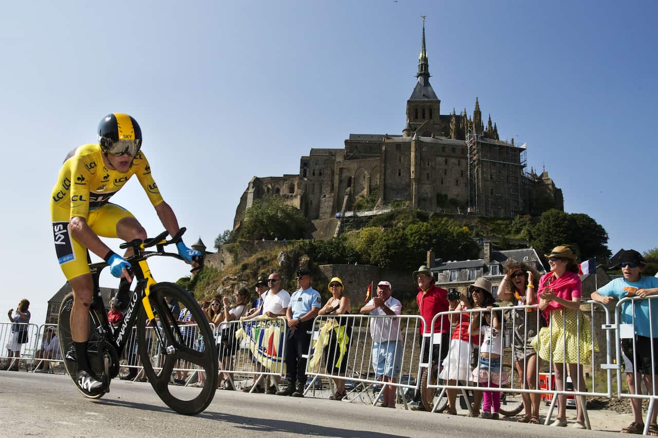 July 10, 2013 Tour: Chris Froome finishes second to Tony Martin in the first of two time trials in that year's race.