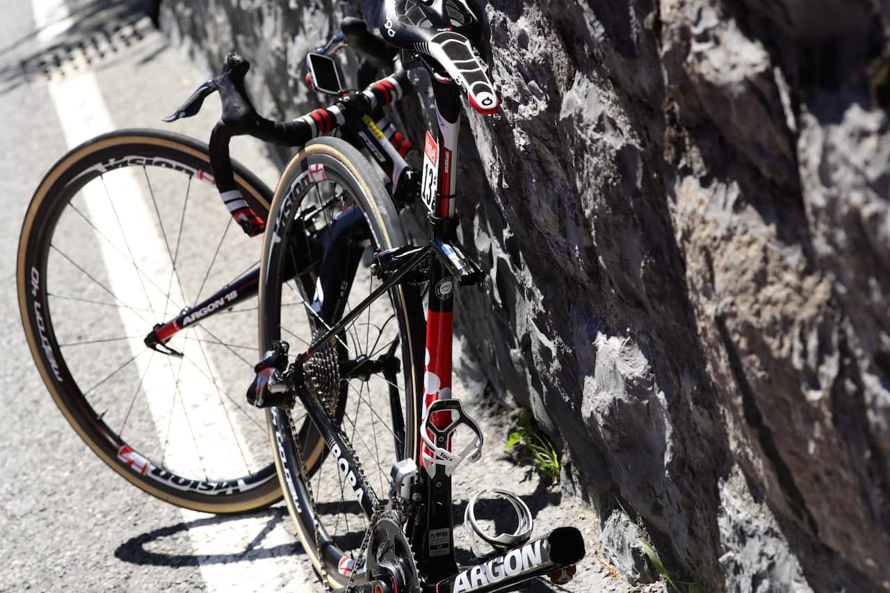 Shane Archbold's broken bike after his crash on stage 17 of the 2016 Tour de France (Getty)