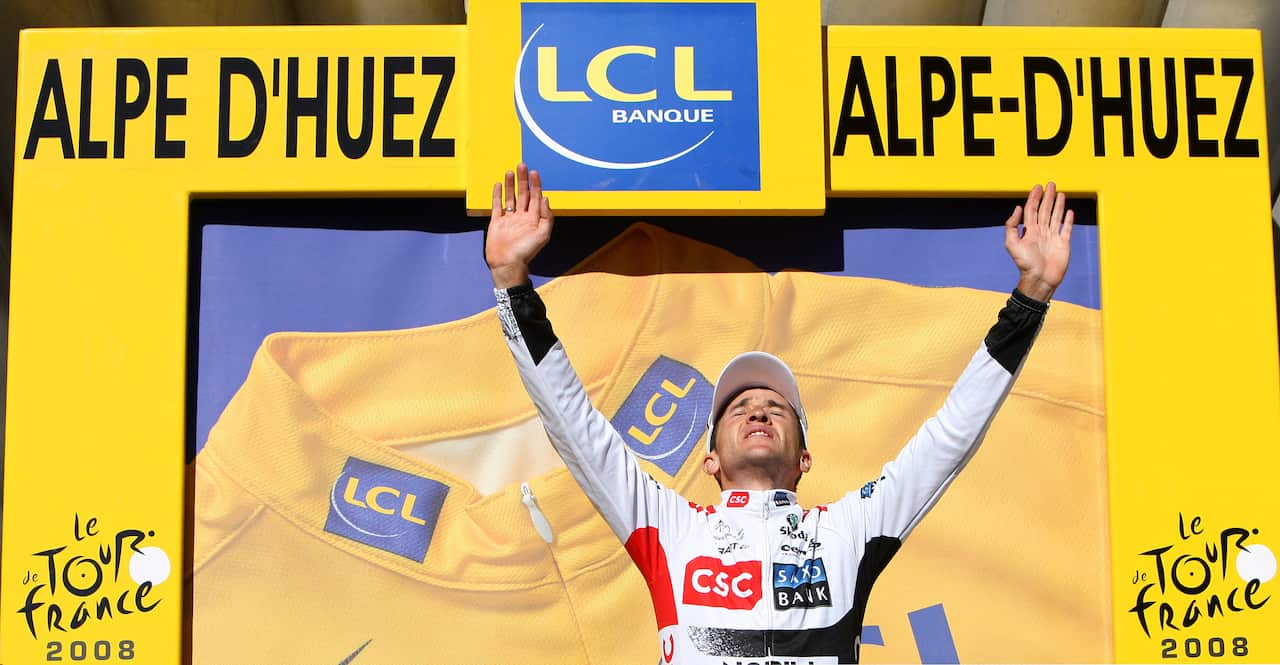 Yellow jersey ride... On Stage 17 of the 2008 Tour de France, Carlos Sastre launched a stage-winning escape on Alpe d'Huez, catapulting him into the race lead.