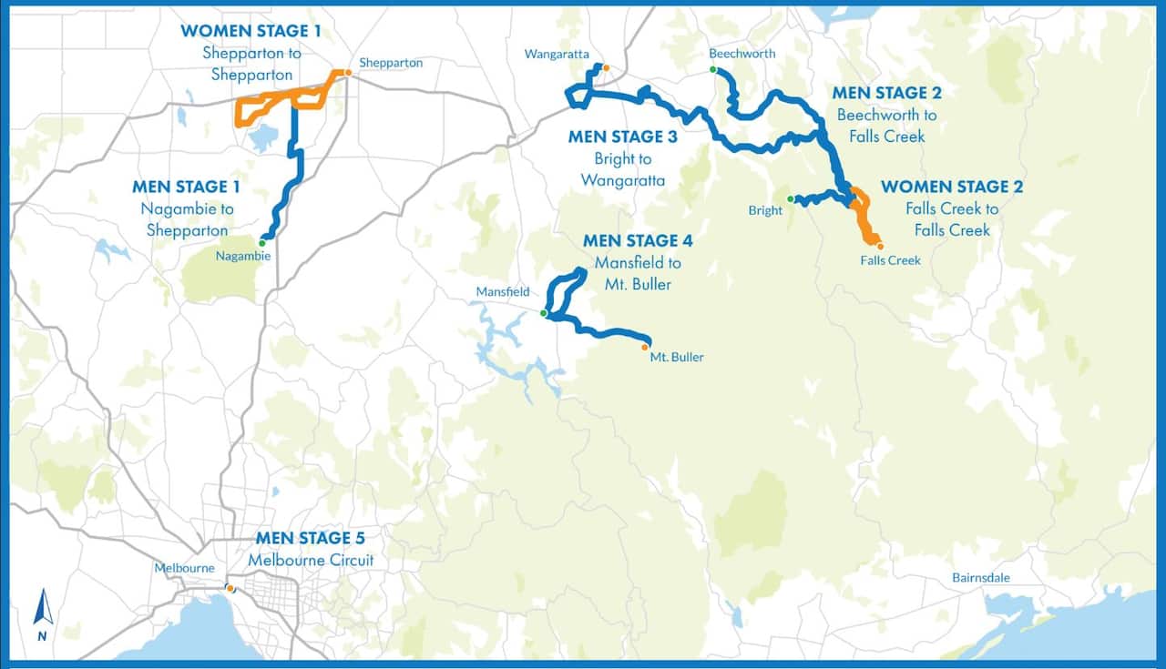 Jayco Herald Sun Tour 2020, course map