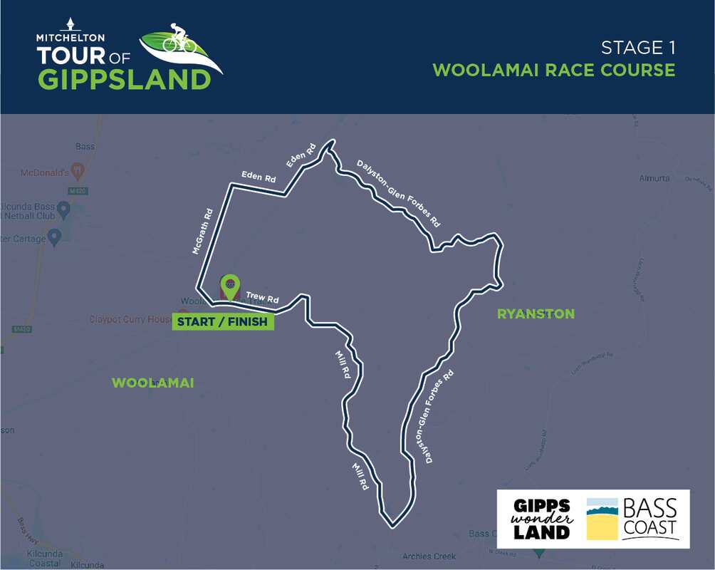 Tour of Gippsland 2022 Stage 1 route