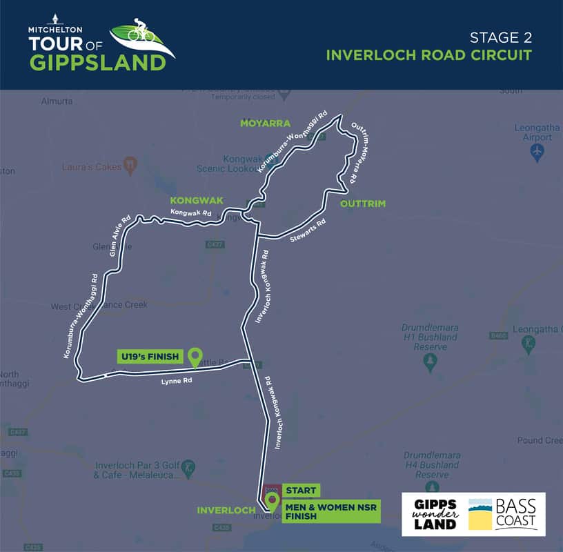 Tour of Gippsland 2022 Stage 2 route