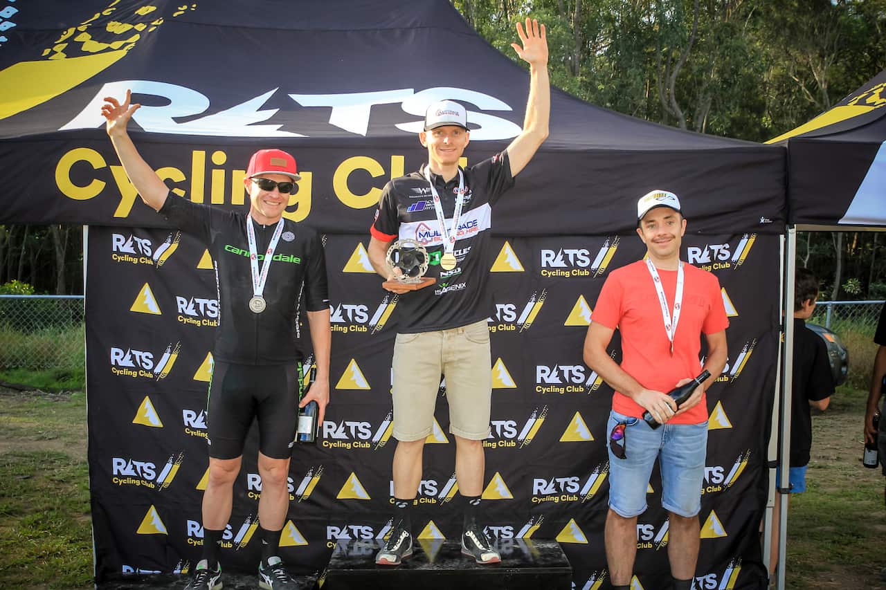 Michael England celebrates winning round 4 of the 2017 XCM National Series