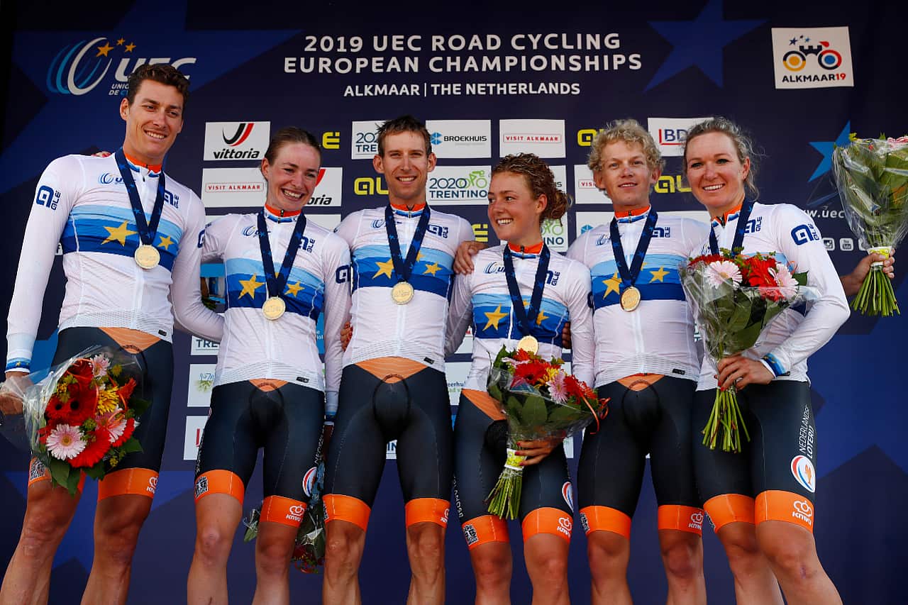The Netherlands won the mixed team time trial at the 2019 European Road Cycling Championships.