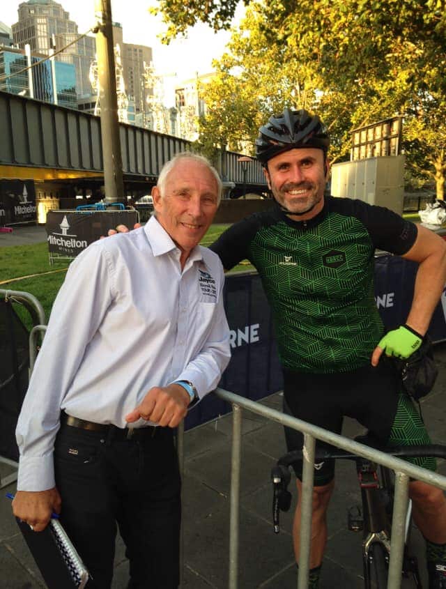 Phil Liggett with Nick Kourambas
