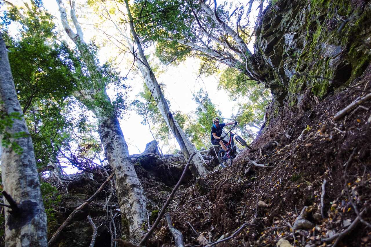 After our final lift to the top we tracked down Salmon Run, a trail so new it has a hand scribbled sign.