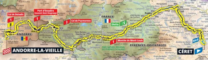 Stage 15, Tour de France route