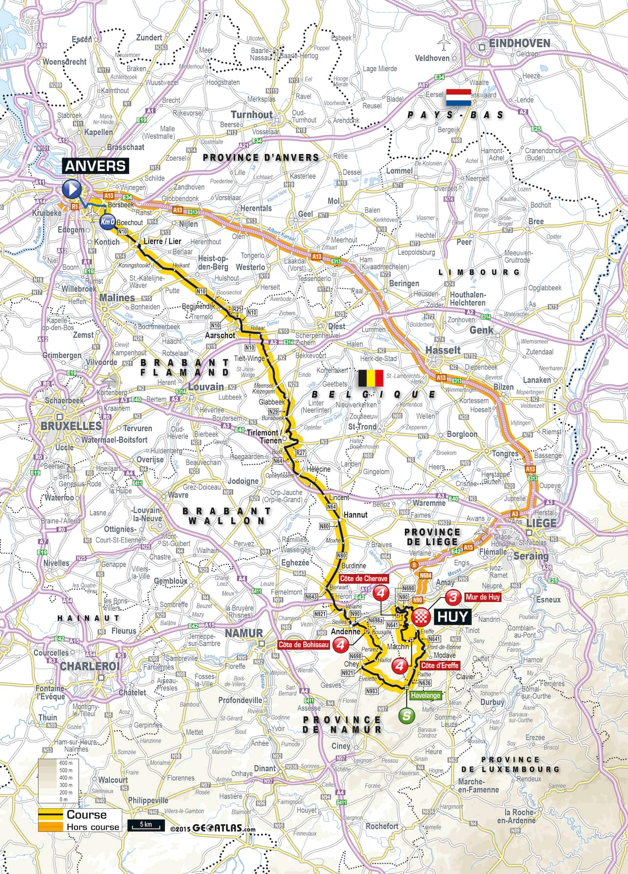 Into the Ardennes... The map for Stage 3.