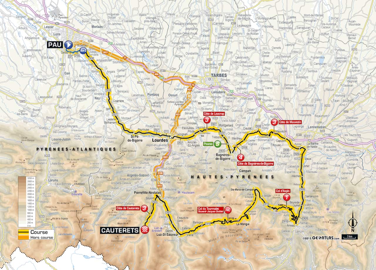 In the Hautes-Pyrénées... The Stage 11 map.
