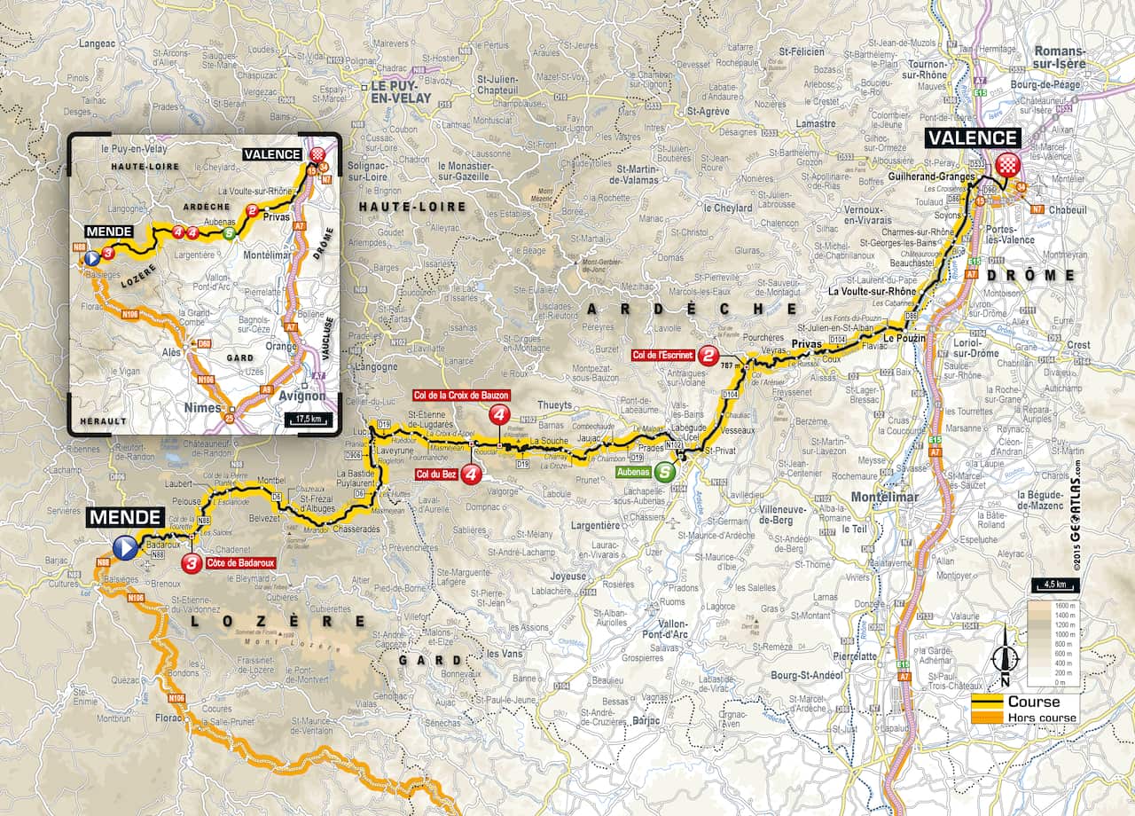 Highway to the (Thunder)Drôme... The Stage 15 map.