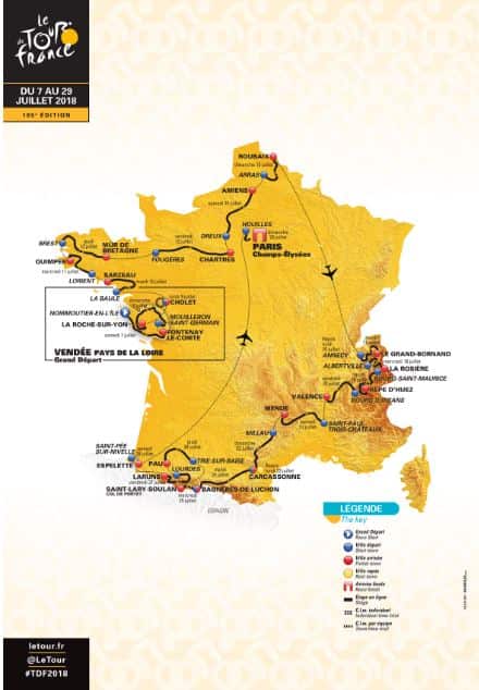 The 2018 Tour de France course