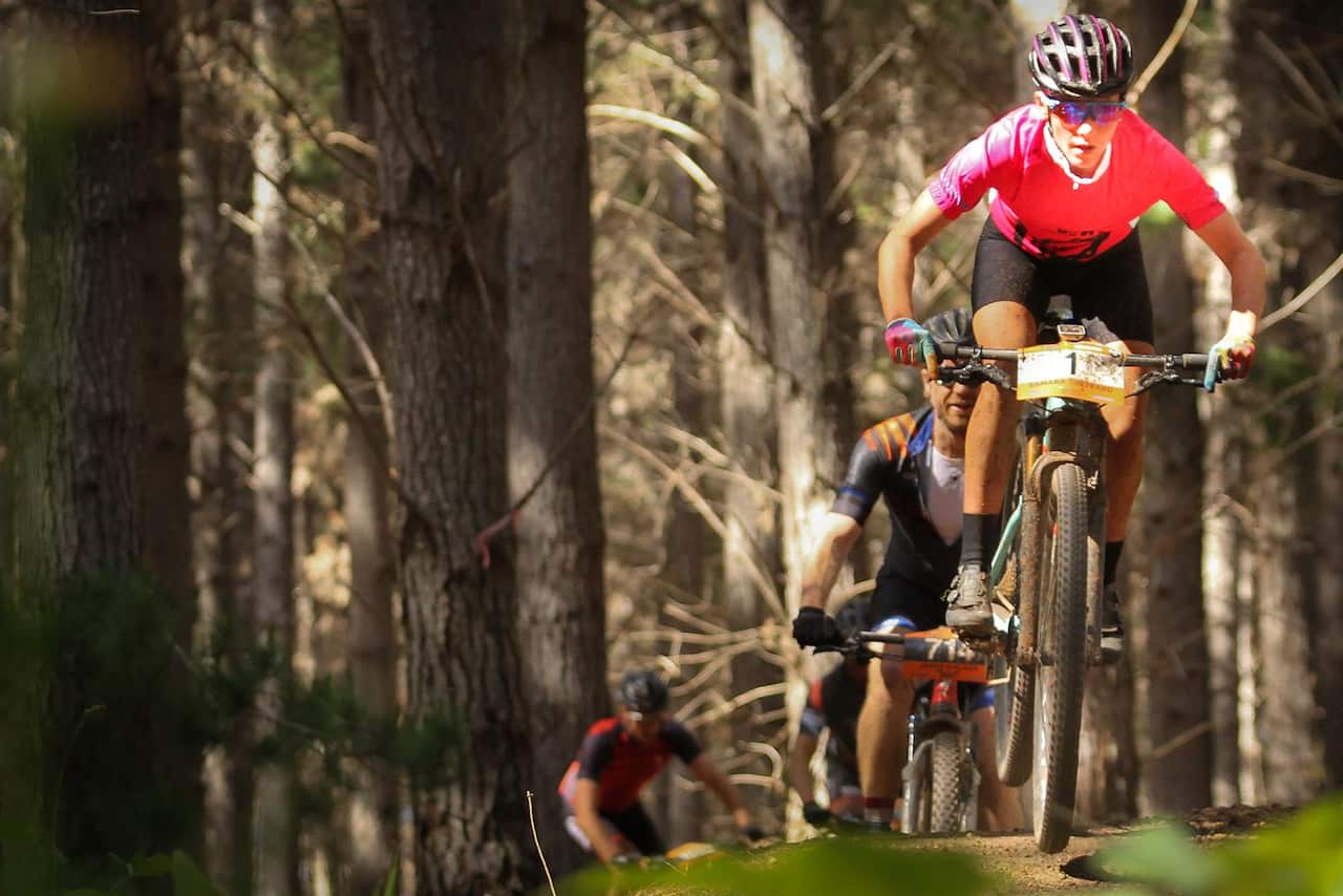 Samara Sheppard was the first woman through at Margaret River on stage 1 of the 2017 Cape to Cape (Flow Mountain Bike/Cape to Cape)