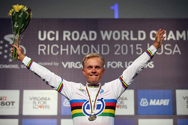 Mads Wurtz Schmidt of Denmark has already won the under-23 men's time trial at the 2015 UCI Road World Championships (Getty Images)