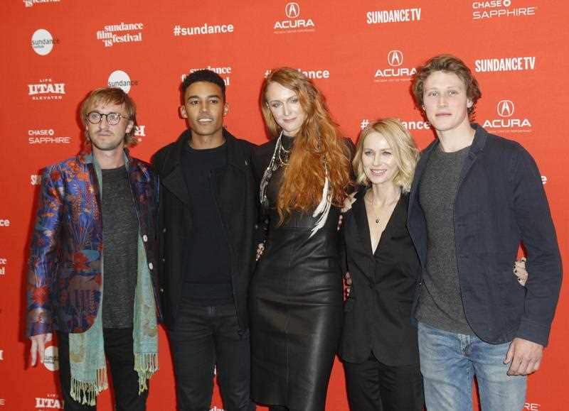 (L-R) Tim Felton, Devon Terrell, Claire McCarthy, Naomi Watts and George MacKay at Sundance 2018 (AAP)