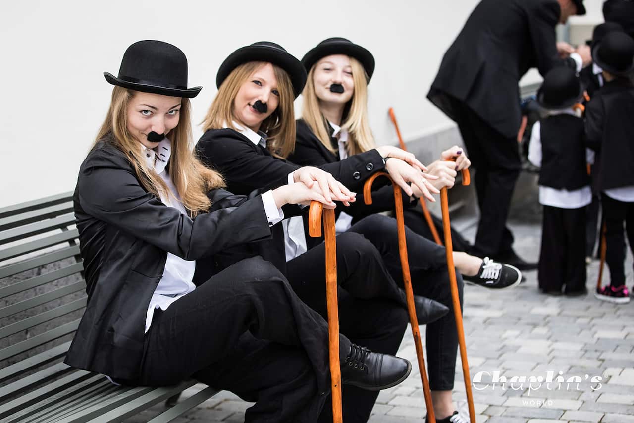 Women dressed as Charlie Chaplin