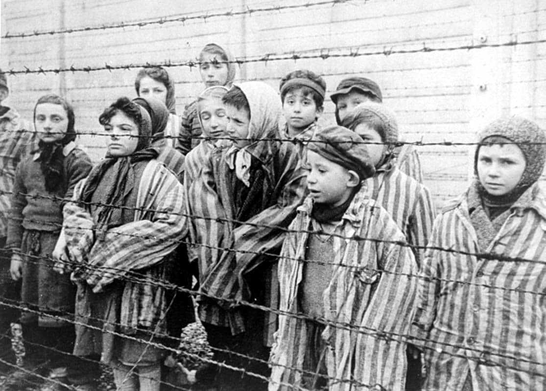 Child survivors of Auschwitz concentration camp