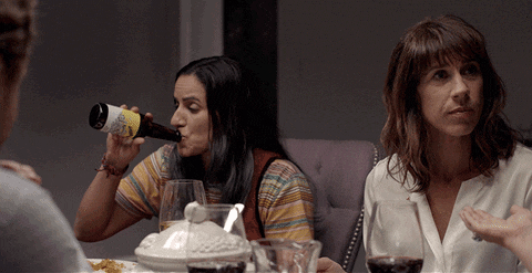 the breaker upperers dinner scene