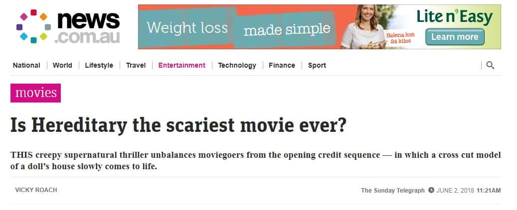 news hereditary scariest movie ever