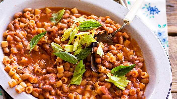 Borlotti bean pasta, pasta e fagioli