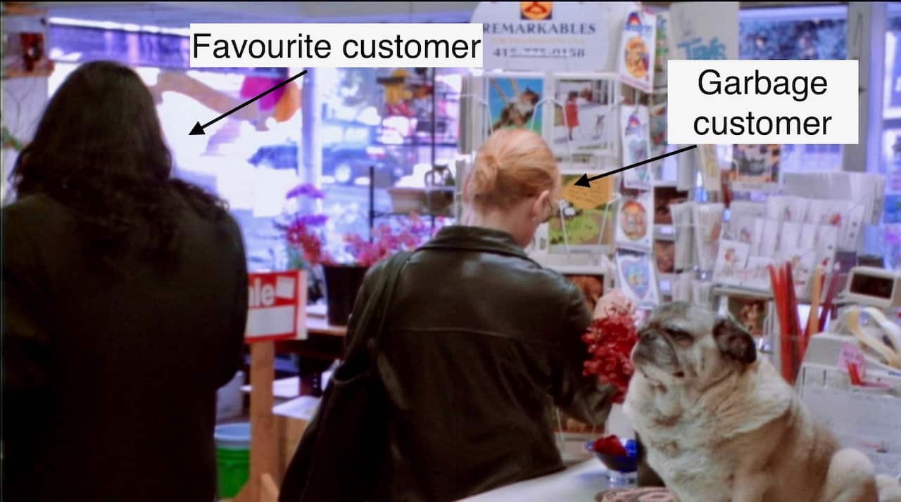 The Room flower shop scene